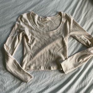 Solai the Label crop top scoop neck longsleeve